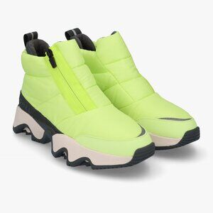 Sorel Kinetic Impact Neon Green Puffy Zip Waterproof Snow Boot Size 7.5 / 8